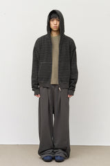 Peter Pigment Striped Zip Hoodie