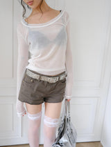 see-through u neck t