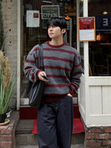 Cozy stripe brush knit