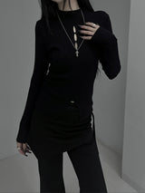 three slit ribbed knit