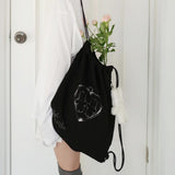 Deli rabbit string bag (black_gray)