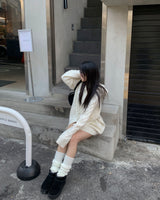 Meld knit hood jumper