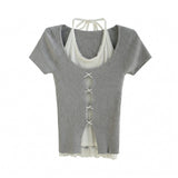 Vena Ribbon Layer Top