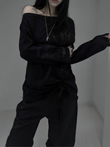 tattoo shirring long sleeve T (2color)