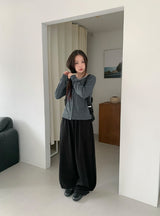 26SS★ [BAONHAUS]ペルキーレイヤードリブカーディガン