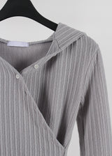 BUTTON WRAP HOOD TEE