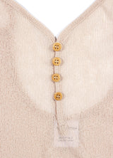 SEETHROUGH BUTTON SLEEVELESS_Beige