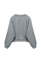  CHARLOTTE CAT RIBBON SWEATSHIRT / MELANGE