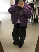 レタリングフリースフーディージップアップ (3 Colors)