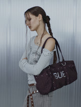 LEO STUDDED DUFFEL BAG / PURPLE