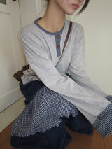 Mion Stripe Point Long Sleeve T-Shirt