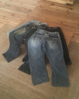 Seyu Back-Point Washed Denim Pants