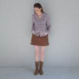 Brown Corduroy Patch Mini-Skirt