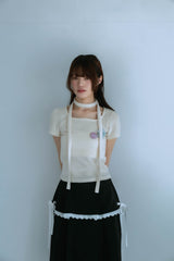 チョーカーバッジTシャツ(アイボリー)