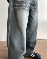 Gray Washing Denim Pants
