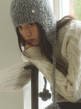 Clover Alpaca Earflap - Grey