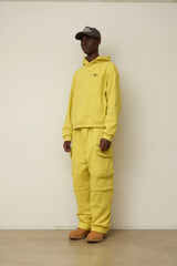 EEERRR Basic logo needlework hoodie (Melange Yellow)