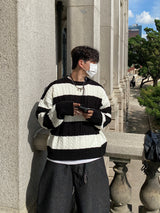 Twisted Stripe Round Knitwear (4color)