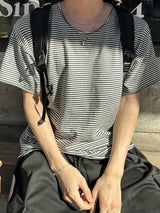 ノア ストライプ ルーズフィット ショートスリーブ Tシャツ