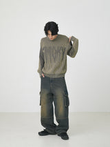 Smoky two-tone knit 3color