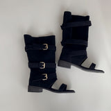 Log Open-toe Two-way Belt Summer Flap Boots