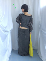 Feminine Flat Neck Long T-Shirt