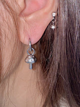 muchroom ring earring