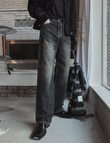 Bent brush wide denim