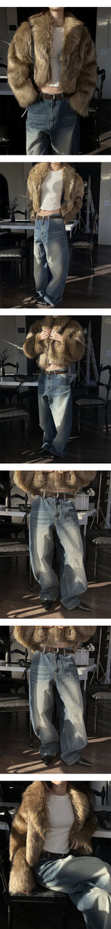 [Unisex] Curved wide denim pants(2color)