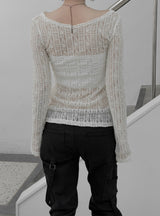 Larsen See-Through Lace Long Sleeve Tee