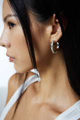 U Line Chain Hoop Earrings