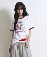 Archive Unicorn Ringer Crop Short Sleeve White