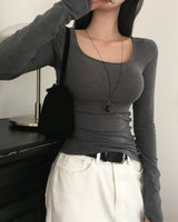 [MADE] Finger hole, square long sleeve T-shirt