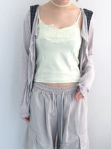 soft lace sleeveless shirt