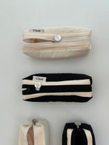 Clam round pencilcase _ Quilting black