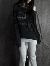 blur lettering loose fit off T (2color)