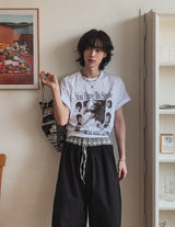 ハッピーピクチャープリンティング半袖Tシャツ