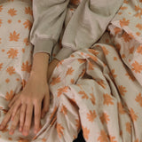 Dust-Free Maple Pattern - Orange Duvet Cover - Q size