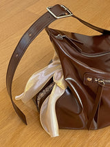 ピローリボンバッグ_chocolate brown