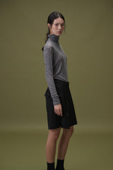 Boy wool half pants (Black)