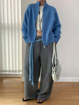 texture cotton sweat banding pants