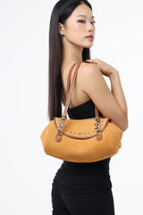 Naomi Medium Evening Shoulder Bag - Studded Suede