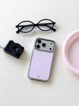 [Magsafe] ピンククリームシルバーグラスバンパーケース