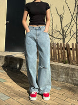DESTROYED WIDE DENIM PANTS code 21006