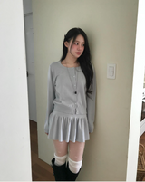[♡MADE♡] tone due knit flare ops + soft cd SET