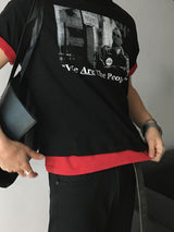 [A-T0110] ヴィンテージスラブクロップ半袖Tシャツ (2色)