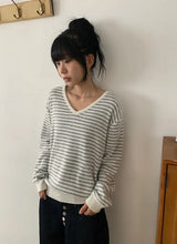 26FW★ [BAONHAUS] セブニン ストライプ ブイネック ニット