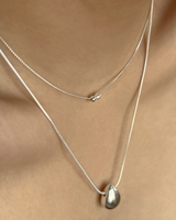 Brush pearl necklace (silver)