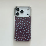 DOT LEOPARD SILVER GLASS CASE (BLUE BROWN)