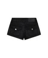 TRIPLE ZIP FOIL SHORTS (BLACK)